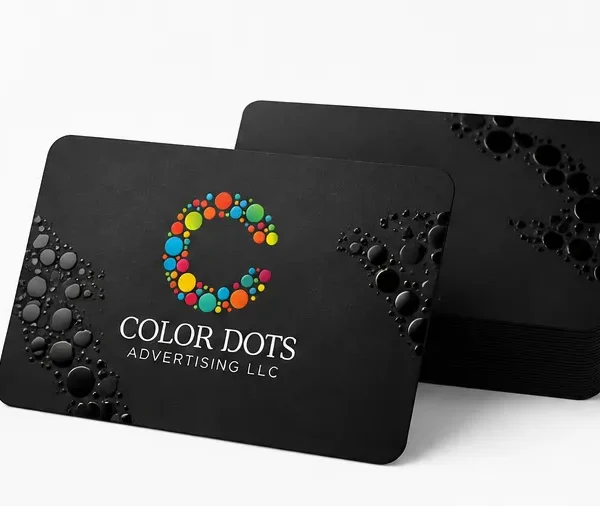Die Cut Business Cards with rounded corners and spot UV finish