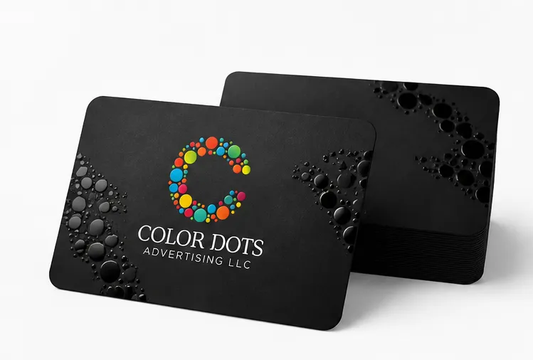 Die Cut Business Cards with rounded corners and spot UV finish