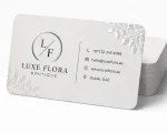 Premium Die Cut Business Cards with rounded corners and embossed finish